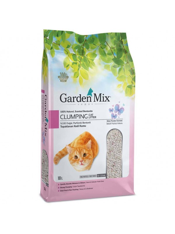 Gardenmix Bebek Pudralı Bentonit Kalın Taneli Kedi Kumu 10 Lt