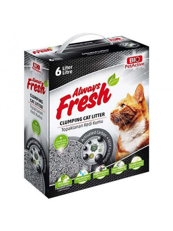 Bio Pet Active Always Fresh Active Carbon Topaklanan Kedi Kumu 6 Lt…